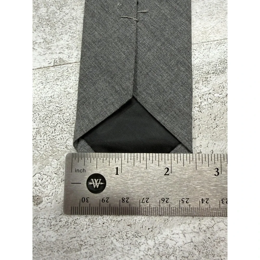 J.CREW 100% Cotton Tie Mens One Size Gray Slim Skinny Woven Logo Classic